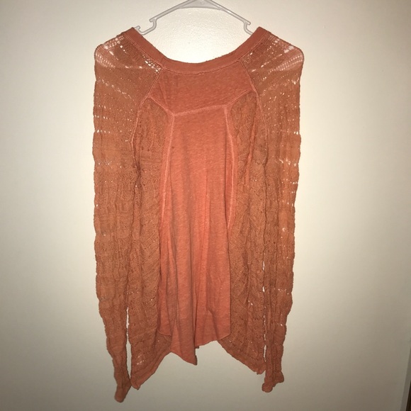 Free People Light Orange Long Sleeve Top - Picture 2 of 2